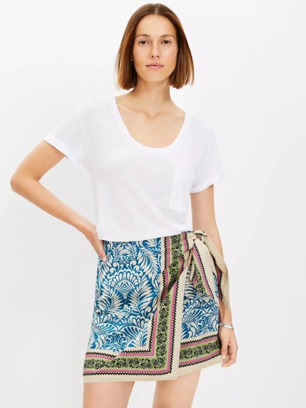 LOFT Palm Mini Wrap Skirt—NWT!